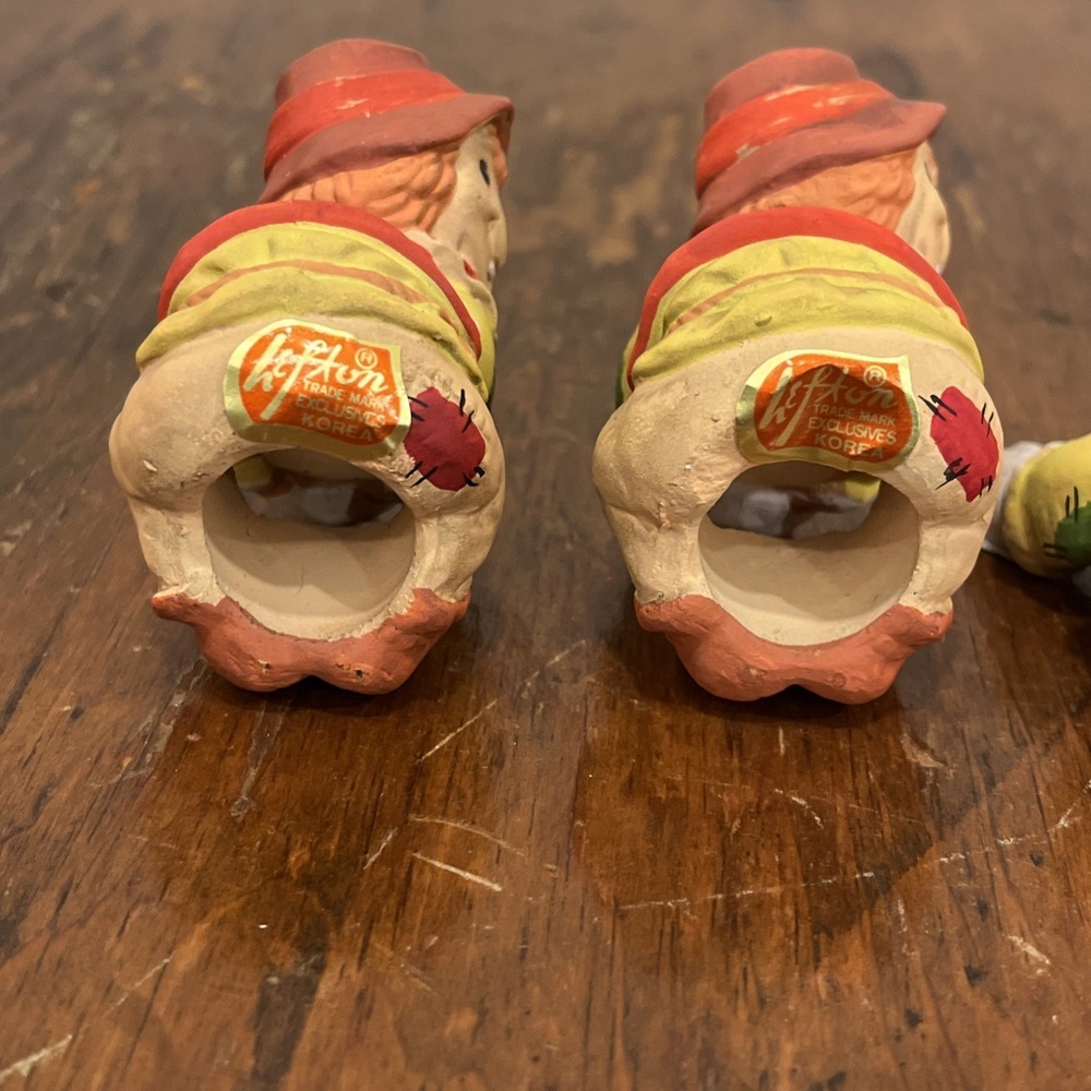 Vintage Lefton 4 Scarecrow Candle Huggers Japan EUC, Fall, Halloween Decor - Picture 8 of 10